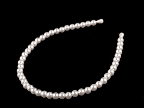  Perlová čelenka do vlasů 1 (Ø8 mm) perlová